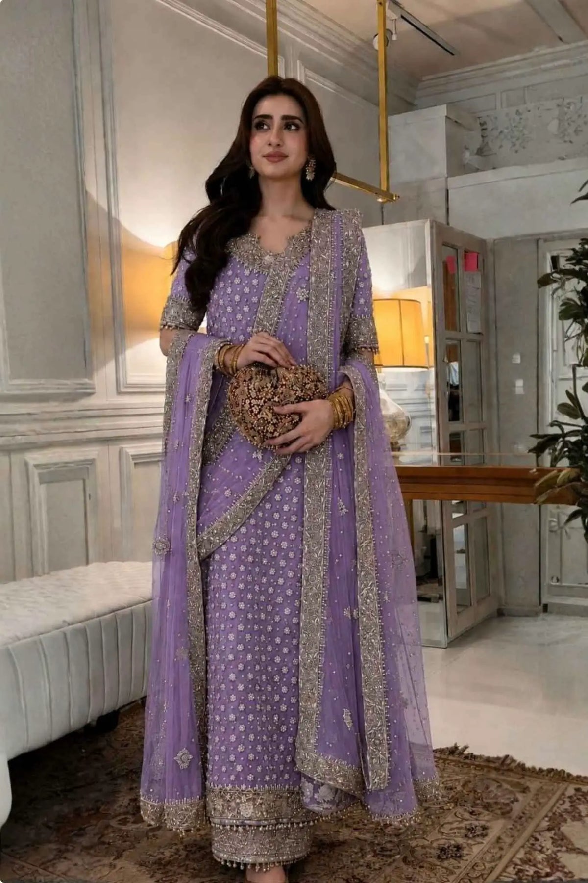 Haris Shakeel Addawork Formal Wedding Collection Lilac  
