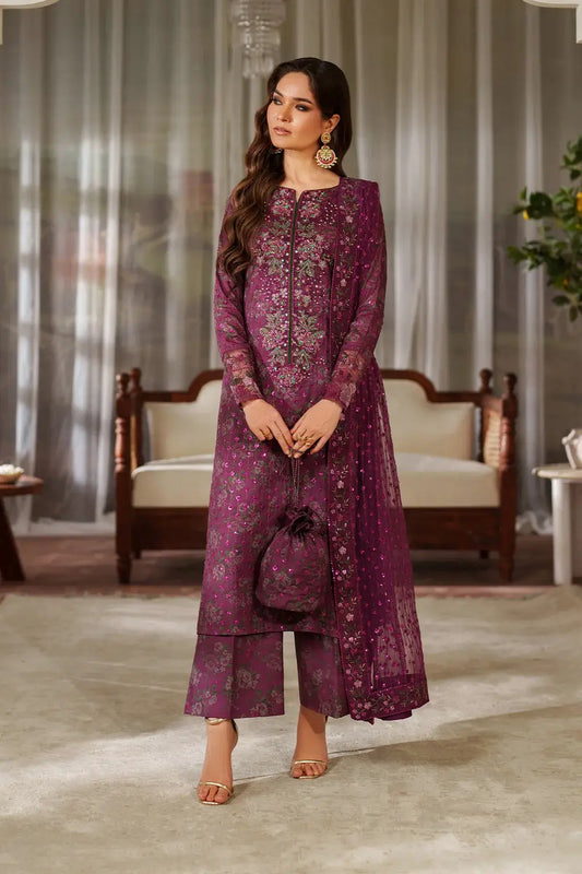 Iznik Luxury 3Pc Printed & Embroidered Lawn Dress