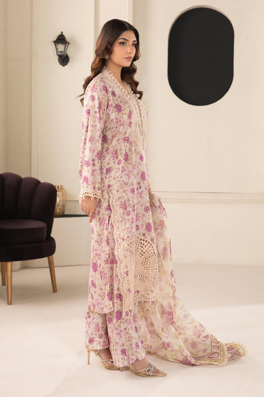 Maria B Pink Embroidered Lawn Dress