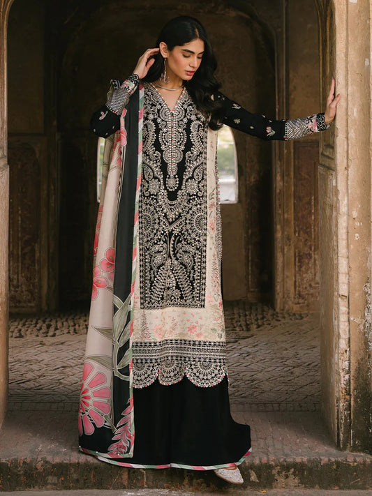 BIN ILYAS LUXURY LAWN GULABI BAGH EDITION WITH DIGITAL SILK DUPATTA