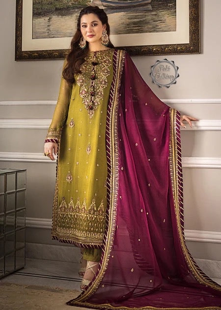 Asim Jofa Yellow Chiffon Dress