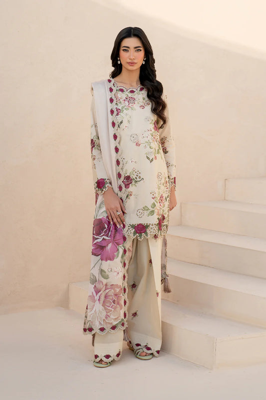 Iznik 3Pcs Embroidered Chickenkari Lawn Dress