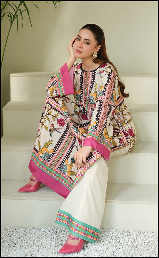 Asifa Nabeel 3Pcs Digital Print Silk Dress