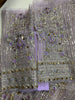 Elaf Purple Organza Hand Made Crystal Work Bridal Frock - Maxi