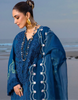 Crimson 3Pcs Blue Lawn Chickenkari Dress