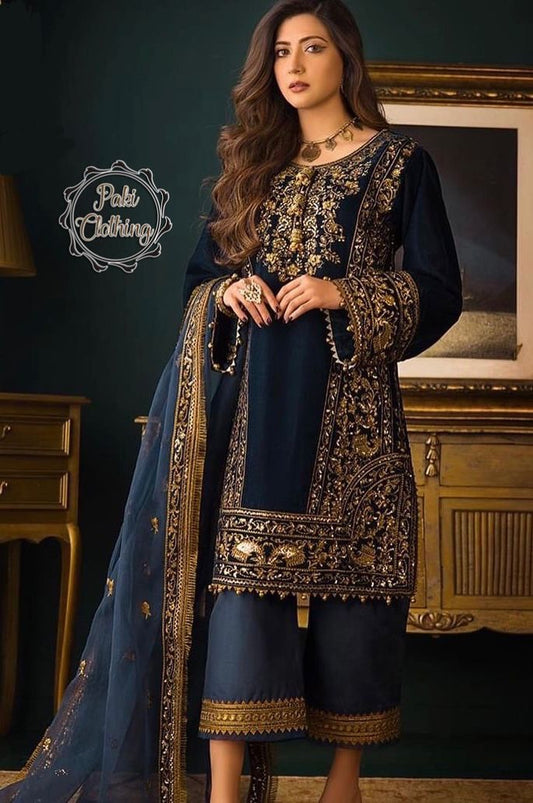 Asim Jofa Organza Embroidered Dresss