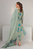 Baroque Green Embroidered Lawn Dress Back pose