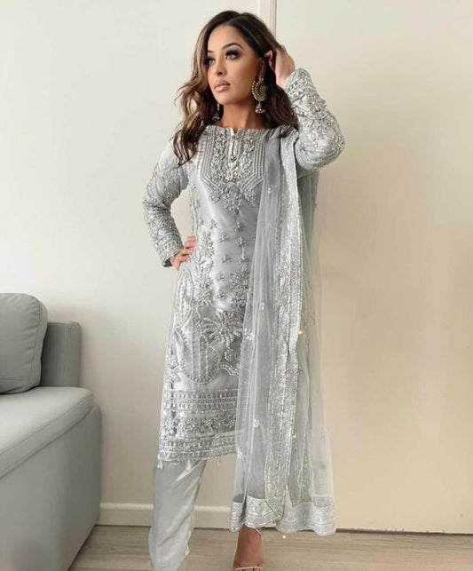 Gulaal Silver Net Dress