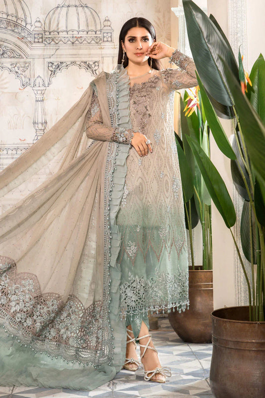 Maria B Tie & Die Chiffon Dress