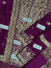 Asim Jofa Purple Chiffon 3Pc Embroidered Dress