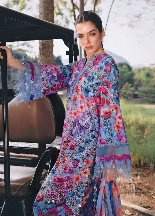 Maria B M Prints Chickenkari Embroidered Lawn Dress D2B26