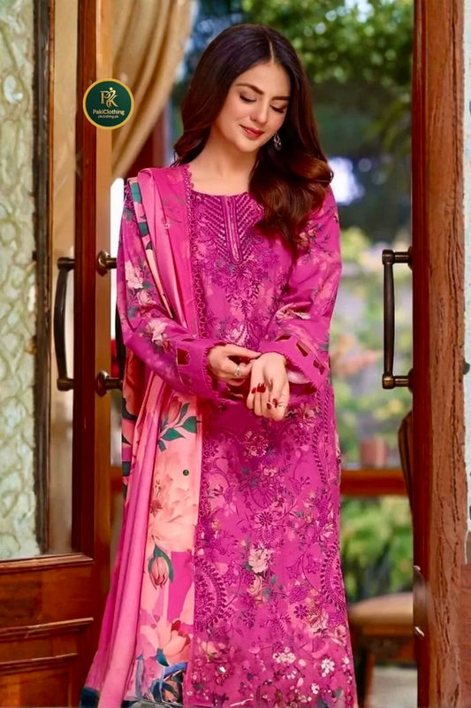 Aneelas 3Pc Embroidered Lawn Dress