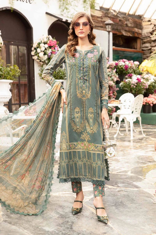 Maria B Green MPrint Lawn Dress