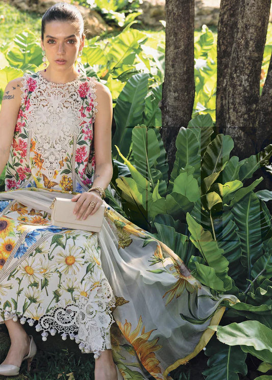 Maria B Safari Embroidered MPrint Lawn Dress 10B26