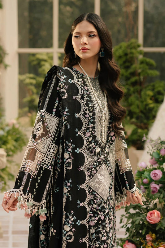 Bin Ilyas Black Chickenkari Lawn Dress