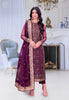 Asim Jofa Purple Chiffon 3Pc Embroidered Dress