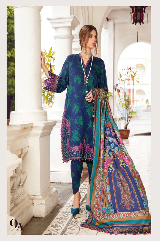 MariaB 3Pcs MPrint Blue Lawn Dress