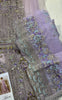 Elaf Purple Organza Hand Made Crystal Work Bridal Frock - Maxi