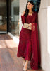 Crimson Red Chickenkari Lawn Dress