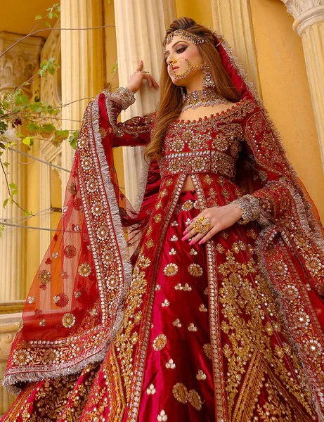 Kashee 3Pcs Bridal Net Frock With Gharara