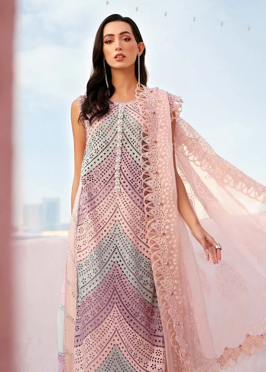 Maria B Pure Swiss Lawn Multi Chickenkari Embroidered Dress D12B26