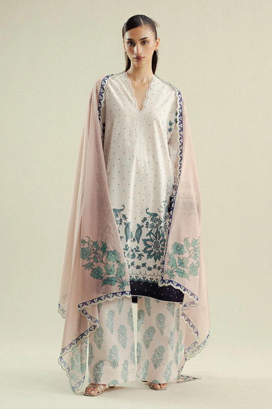 ZARA SHAHJAHAN COCO LAWN DIGITAL PRINT 3PC DRESS-5