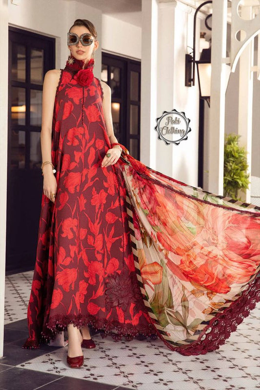 Maria B Red MPrint Lawn Dress