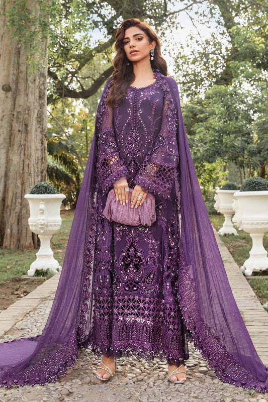 Maria B 3Pcs Premium Chiffon Embroidered Dress