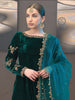 Zafira Green Velvet Dress