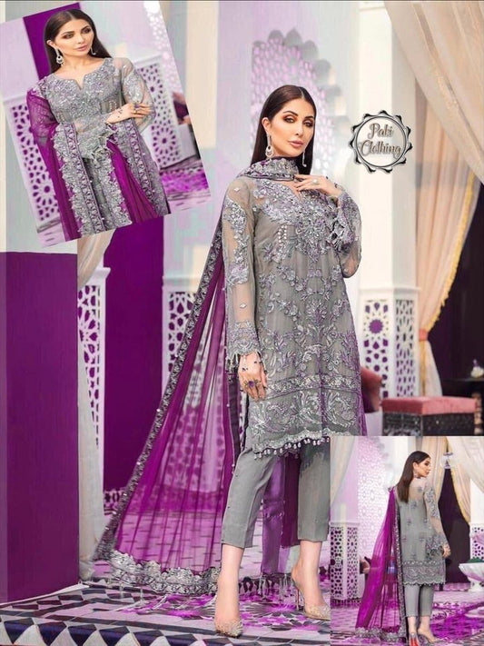 Gulaal Grey Net Dress