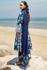 Farasha Navy Embroidered Lawn Dress Back pose