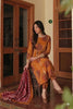 Iznik Orange Embroidered Lawn Dress sitting Pose