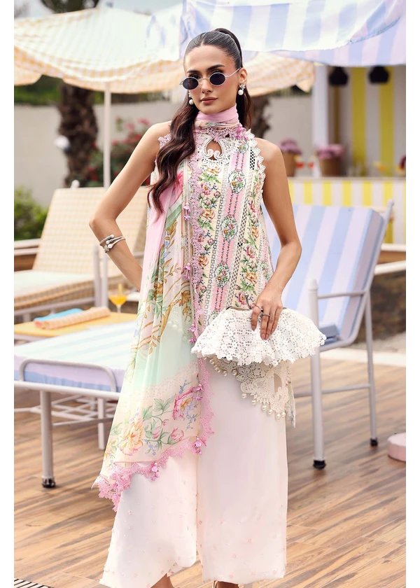Maria B Embroidered Lawn 3010 A standing pose