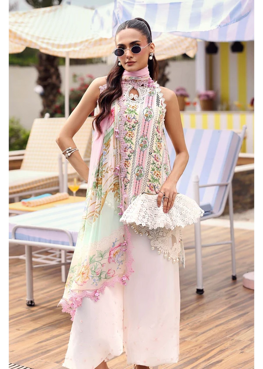 Maria B Embroidered Lawn 3010 A standing pose