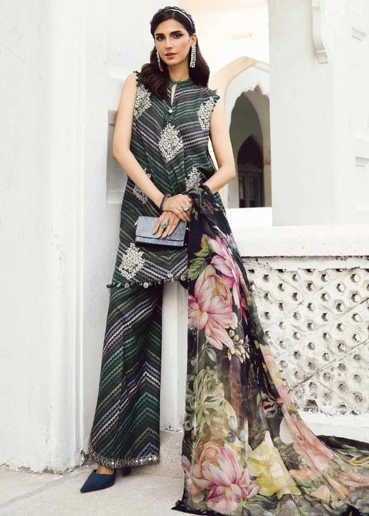 Maria B Embroidered Suit MBL 2705 Standing Pose