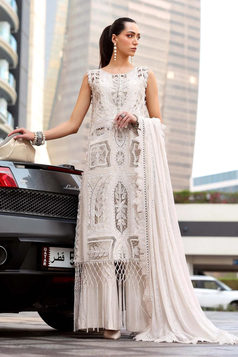 Maria B LaserWork Layers Cutwork Lawn Dress