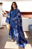 Monaco By Parishay Blue Luxury Chickenkari Lawn Dress