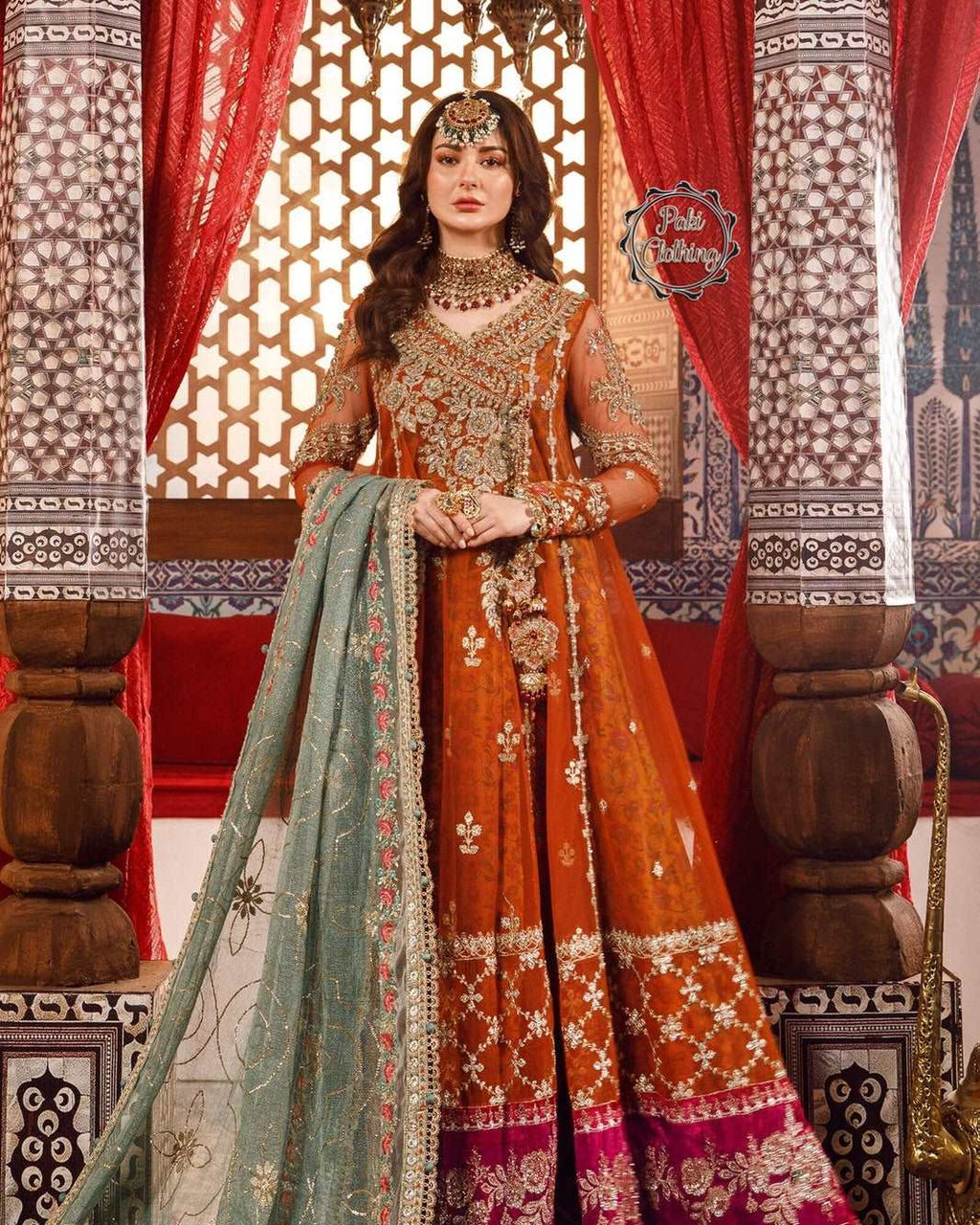 Georgette Embroidered Pakistani Bridal Dress, Semi Stitched at Rs 1969 in  Surat