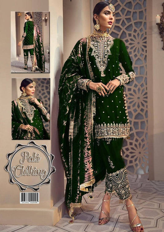 Anaya Green Organza Jaquard Dupatta Dress